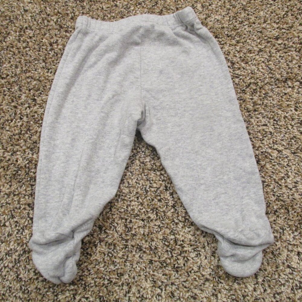 Carters Pull On Footed‎ Sweatpants Infant Boys 3M Gray Elastic Jogger Bottoms - Picture 3 of 3